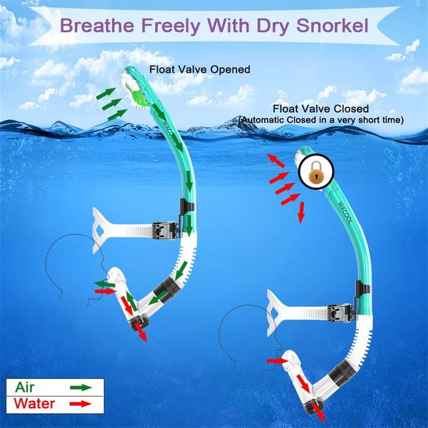 Snorkel de natação de treinamento WACOOL Dry Top para piscina em águas abertas Imagem de Snorkel de natação de treinamento WACOOL Dry Top para piscina em águas abertas