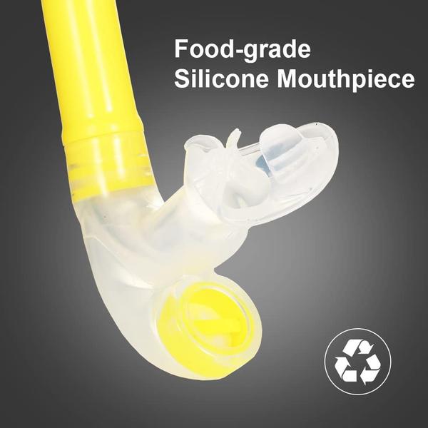 Snorkel de natação Focevi para natação no colo com bocal de silicone Imagem de Snorkel de natação Focevi para natação no colo com bocal de silicone