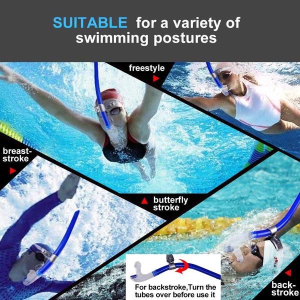 Snorkel de natação Focevi Swim para natação de colo com bocal de silicone Imagem de Snorkel de natação Focevi Swim para natação de colo com bocal de silicone