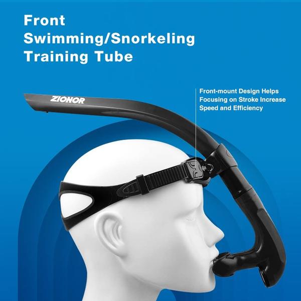 Imagem de Snorkel de natação ZIONOR T1 para treinamento de mergulho de volta - preto