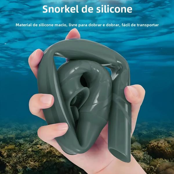 Imagem de Snorkel Dobrável de Silicone - Portátil, Respirável e com Estojo