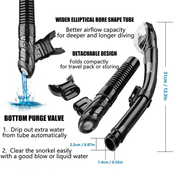 Imagem de Snorkel seco Aegend Easy-Breath Free Diving para mergulho