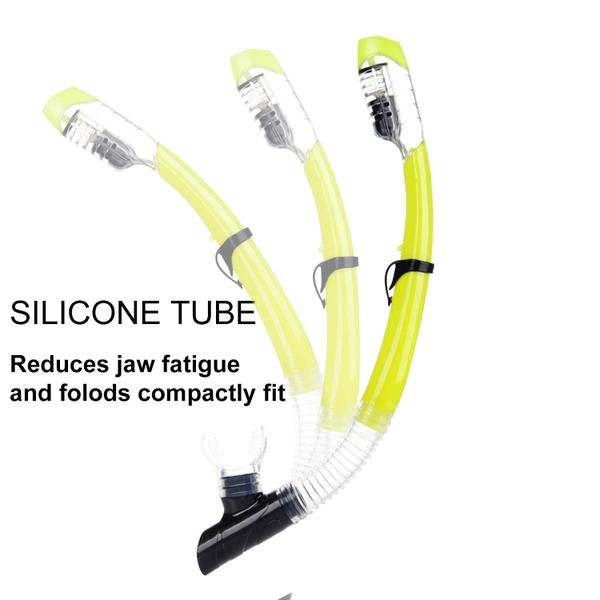Snorkel seco AQUA A DIVE SPORTS Easy Breath para adultos, amarelo Imagem de Snorkel seco AQUA A DIVE SPORTS Easy Breath para adultos, amarelo