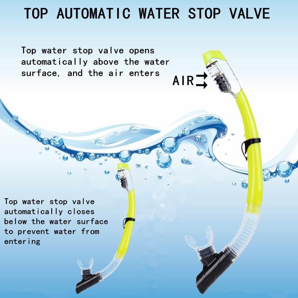 Snorkel seco AQUA A DIVE SPORTS Easy Breath para adultos, amarelo Imagem de Snorkel seco AQUA A DIVE SPORTS Easy Breath para adultos, amarelo