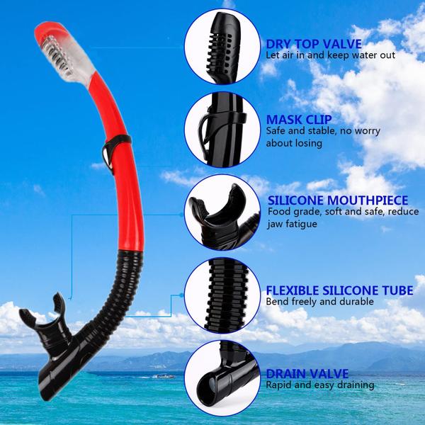 Snorkel seco AQUA A DIVE SPORTS Easy Breath para jovens adultos Imagem de Snorkel seco AQUA A DIVE SPORTS Easy Breath para jovens adultos