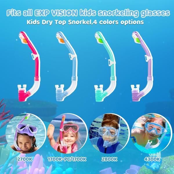 Imagem de Snorkel seco EXP VISION Ultimate para crianças com válvula seca rosa