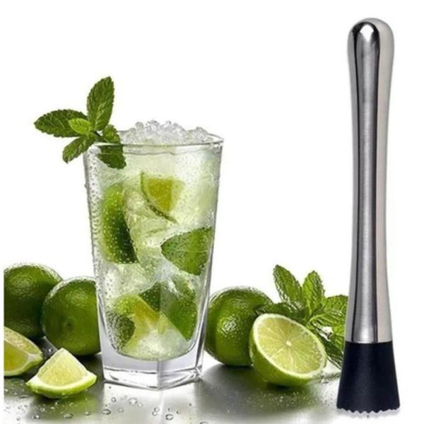 Imagem de Socador Frutas Inox Caipirinha Drinks Barman Cozinha Bar Bartender Profissional Macerador Premium