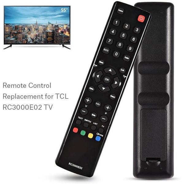 Imagem de Socobeta TV Controle de substituição remota controlador preto compatível com TCL RC3000E02 TV