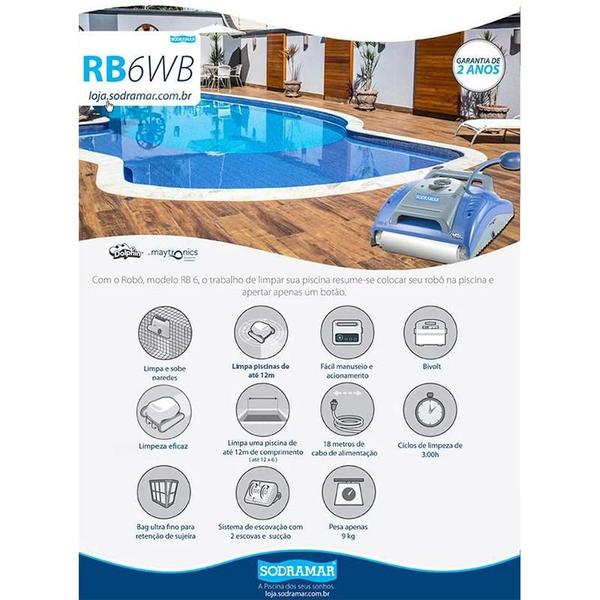 Imagem de Sodramar robo limpador automatico para piscina modelo - rb6 bi volt