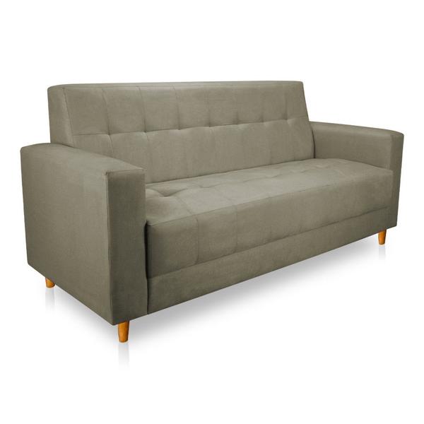 Imagem de Sofá 03 Lugares 180cm Atenas Suede Pés Castanho - Pallazio