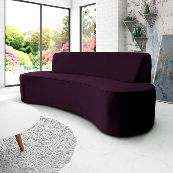 Imagem de Sofá 03 Lugares 210cm Mônaco Veludo Roxo - Nexta Casa