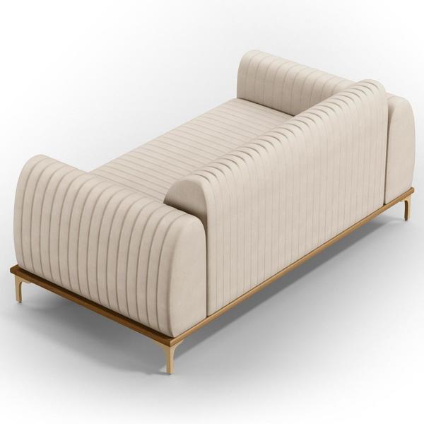 Imagem de Sofá 150cm 2 Lugares Base Gold Molino D06 Suede C-309 Bege - Mpozenato