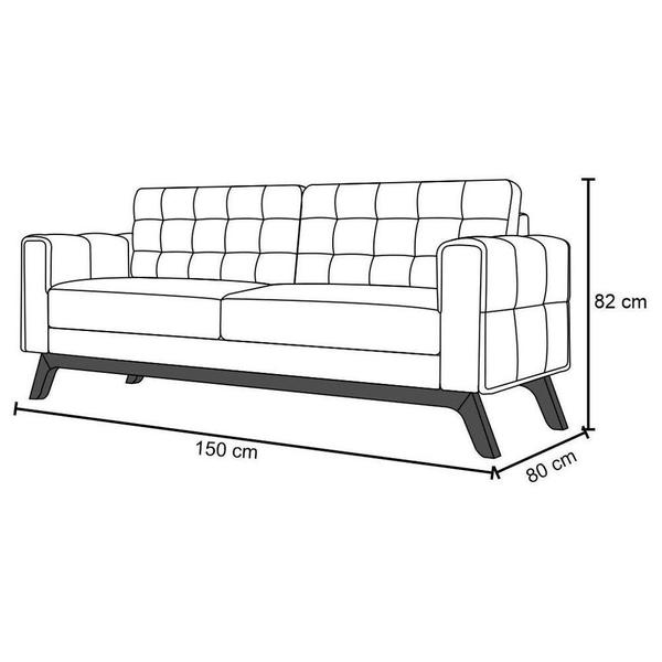 Imagem de Sofá 150cm 2 Lugares Sandero Veludo Marsala