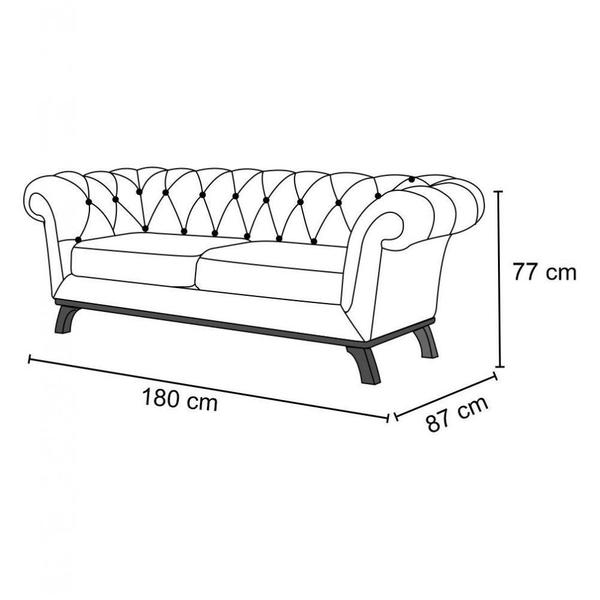 Imagem de Sofá 180cm 3 Lugares Base Madeira Veludo Terra