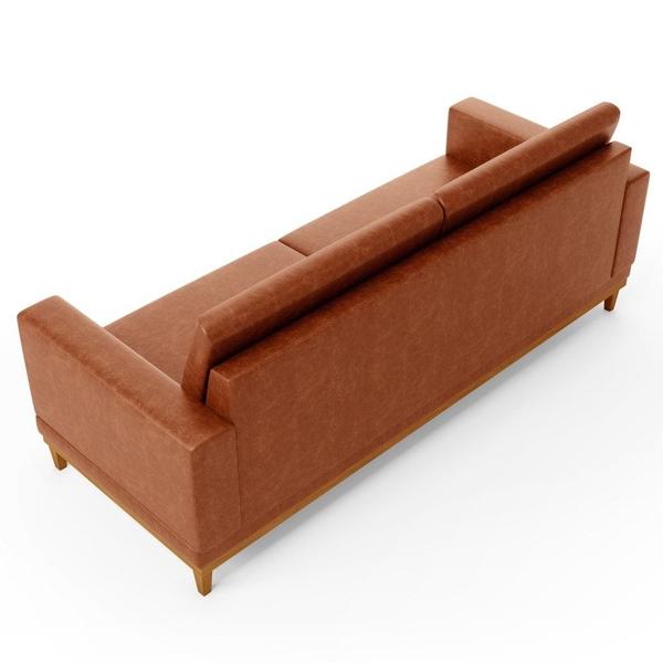 Imagem de Sofá 180cm 3 Lugares Kayrós D05 material sintético Camel - Mpozenato