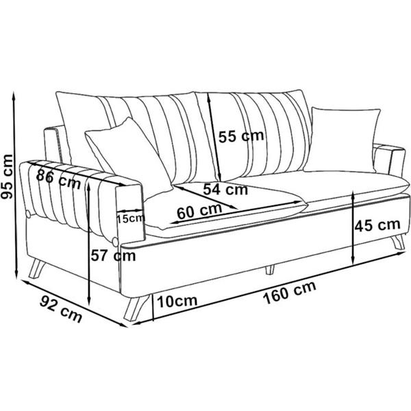 Imagem de Sofa 2 Lugares 160 cm Eron Linho Cinza Vazzano