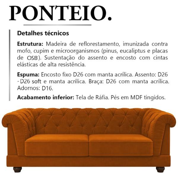 Imagem de Sofa 2 Lugares 190 cm Ponteio Veludo SL 953 Moll