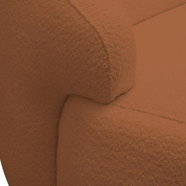 Imagem de Sofá 2 Lugares Curvo Orgânico Para Sala Living 150cm Barolo L06 Bouclê Terracota -LyamDecor