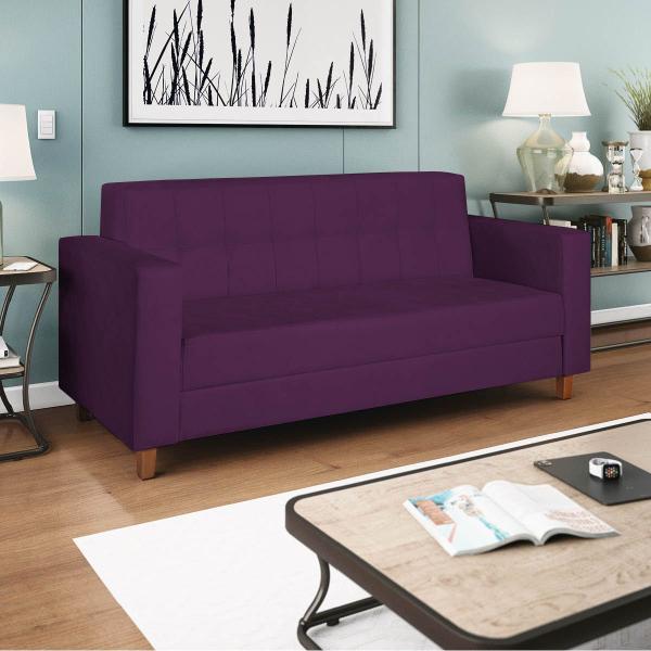 Imagem de Sofá 2 Lugares Denver Suede Roxo - ADJ Decor