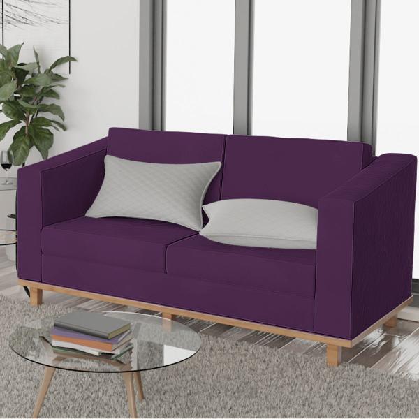 Imagem de Sofá 2 Lugares Europa Suede Roxo ADJ Decor