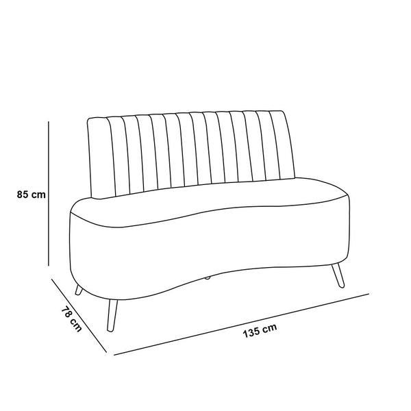 Imagem de Sofá 2 Lugares Living 135cm Pé Palito Maraú Bouclê K01 - D'Rossi