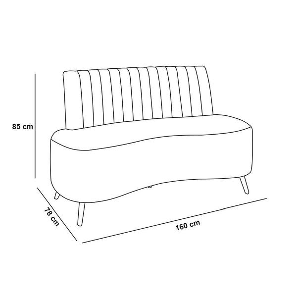 Imagem de Sofá 2 Lugares Living 160cm Pé Palito Maraú Veludo K01 - D'Rossi