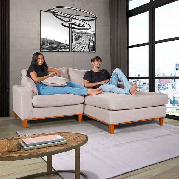 Imagem de Sofá 2 Lugares Living Com Chaise Essencial Estofados