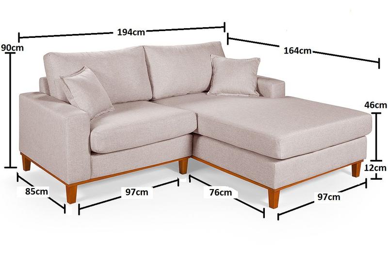 Imagem de Sofá 2 Lugares Living Com Chaise Essencial Estofados