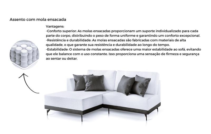 Imagem de Sofá 2 Lugares Luxo Modulado Linho Off White 1,80m