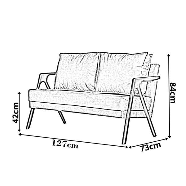 Imagem de Sofá 2 Lugares Namoradeira material sintético Mona Luxo