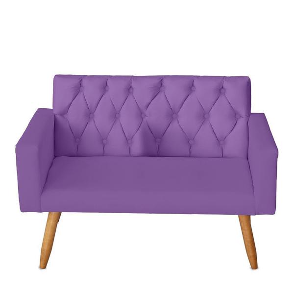 Imagem de Sofá 2 Lugares para Sala Bianca Capitonê Suede Roxo - Móveis Mafer