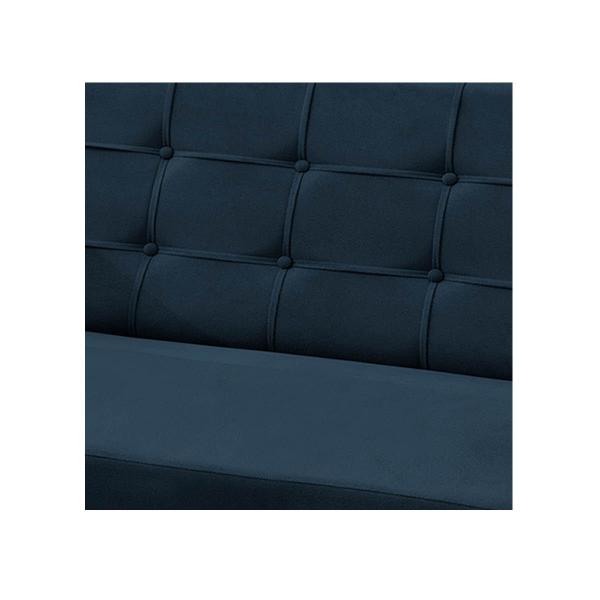 Imagem de Sofá 2 Lugares Para Sala de Estar Decorativo Namoradeira Bella Pés Madeira Suede Azul Marinho