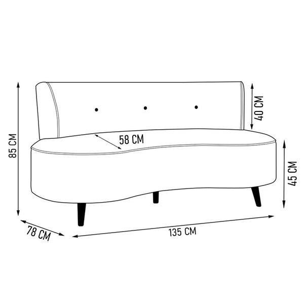 Imagem de Sofá 2 Lugares para Sala Living 135cm Pés Palito Korah K04 Veludo Rosê - Mpozenato