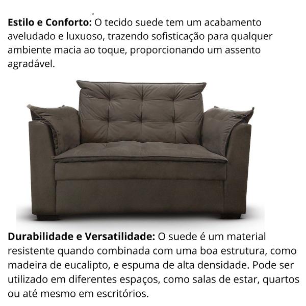 Imagem de Sofá 2 lugares Para Sala Moderno Confortável Andreia Suede