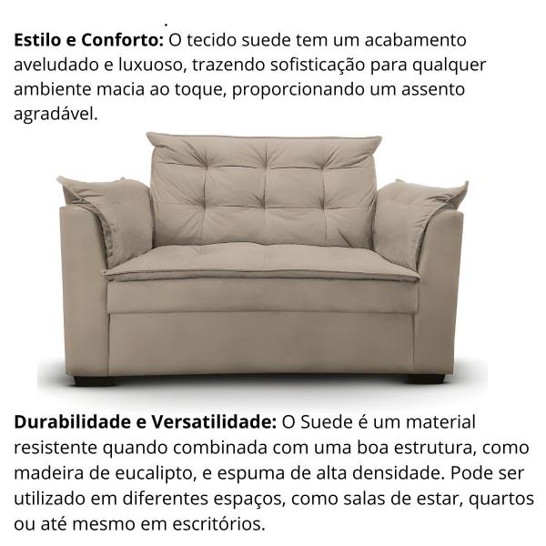 Imagem de Sofá 2 lugares Para Sala Moderno Confortável Elegance Suede