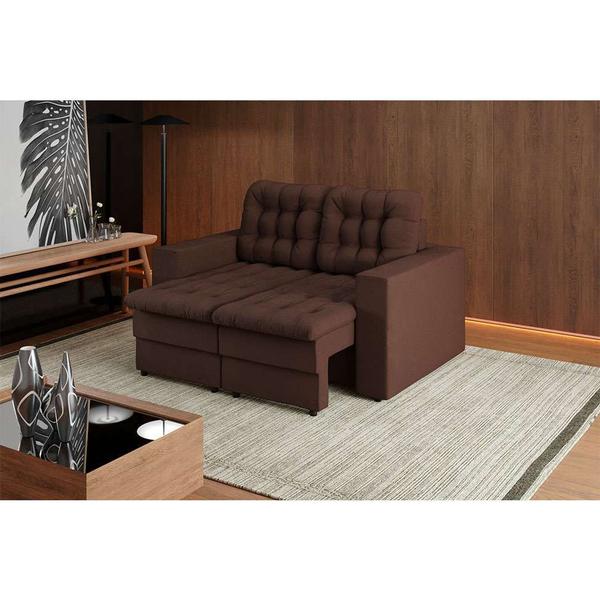 Imagem de Sofá 2 Lugares Retrátil Lubeck Plush Suede Marrom 140 cm