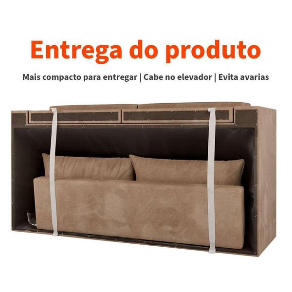 Imagem de Sofá 2 Lugares Retrátil Lubeck Suede Bege 140 cm