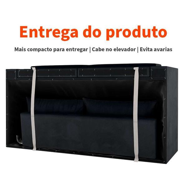 Imagem de Sofá 2 Lugares Retrátil Lubeck Suede Preto 140 cm