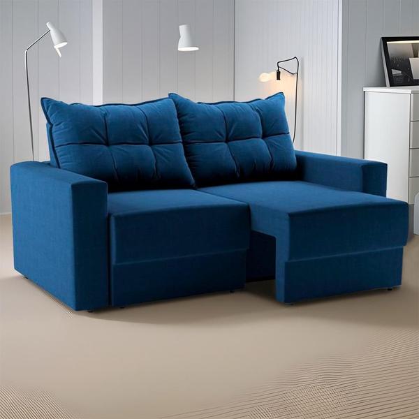 Sofá 2 Lugares Retrátil Ocean Suede Azul Marinho 140 cm - Mobly Sofá 2 Lugares Retrátil Ocean Suede Azul Marinho 140 cm - Mobly