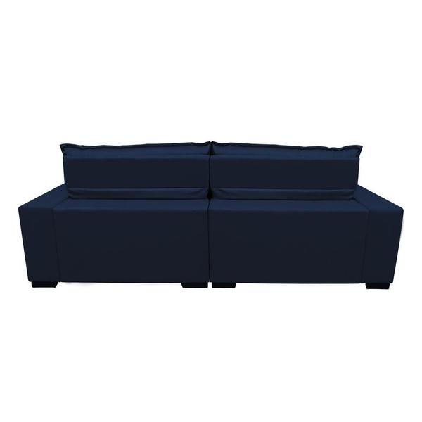 Imagem de Sofá 2,52m Retrátil e Reclinável com Molas Cama inBox Plus Tecido Suede Velusoft Azul