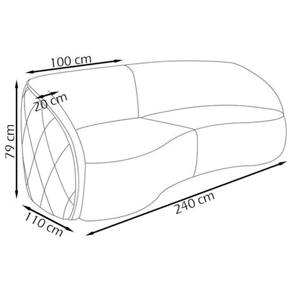 Imagem de Sofa 3 Lugares 240 cm Passion Veludo SL 940 Moll