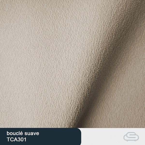 Imagem de Sofá 3 Lugares 240cm Coin PU Caramelo  Bouclé Suave Off White - Sallar Home