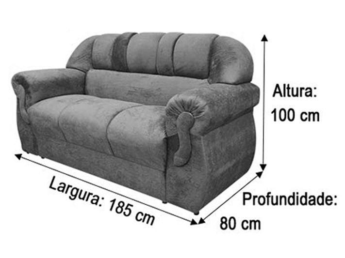 Imagem de Sofá 3 Lugares Cinza 605 Corsa