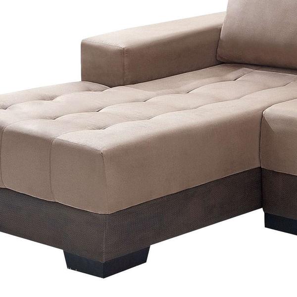 Imagem de Sofá 3 Lugares Com Chaise Patrícia Suede Chocolate