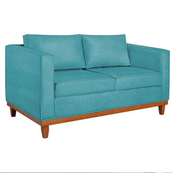 Imagem de Sofá 3 Lugares Europa 180 cm Estilo Conforto e Elegância Suede Azul Turquesa - Amarena Móveis