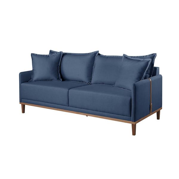 Imagem de Sofá 3 Lugares Fixo Living Madri Suede Azul 2,00m