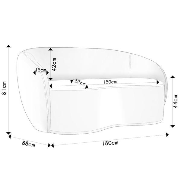 Imagem de Sofá 3 Lugares Living 180cm e 1 Poltrona Giratória Garbin K04 Veludo Preto - Mpozenato