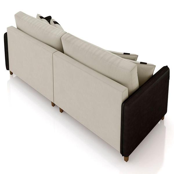 Imagem de Sofá 3 Lugares Living 192cm Zoe K04 Veludo Bege-preto - Mpozenato