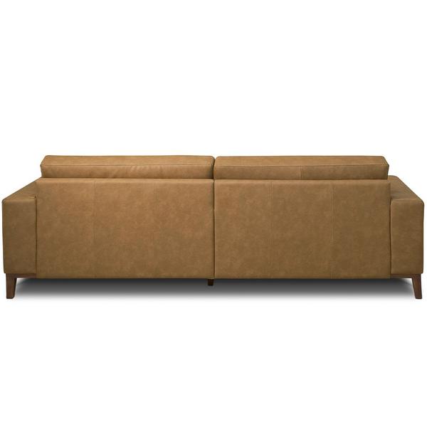 Imagem de Sofá 3 Lugares Para Sala de Estar Living 210cm Cadore L06 Couro Camel - Lyam Decor