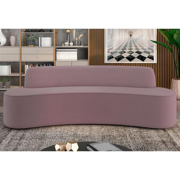 Imagem de Sofá 3 Lugares para Sala de Estar Living 210cm Koane D06 Veludo Rosa - Mpozenato